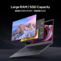 Portátil ligero multitarea BiTECOOL de 14 pulgadas | Intel N5095 | DDR4 de 8 GB + 128 GB | Resolución FHD