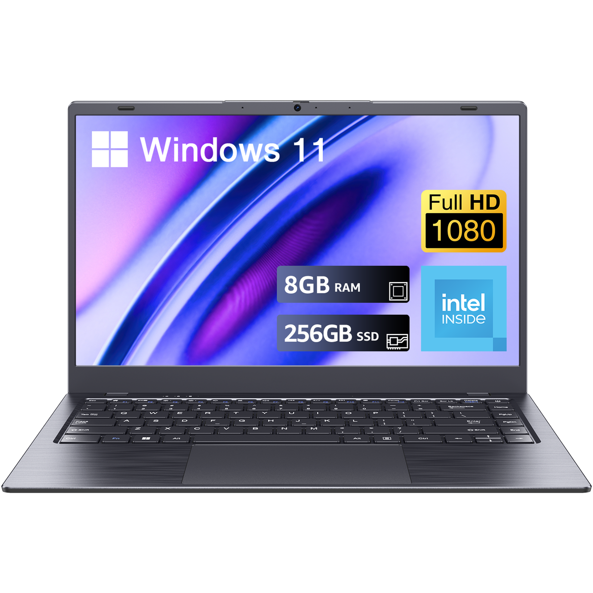 BiTECOOL 14-inch Windows 11 Laptop, 8GB RAM, 256GB SSD, Full HD IPS Display Laptop Computer, Intel N4000 Dual Core, 2.4/5G Dual Band WiFi, BT5.1, Webcam, Lightweight and Portable