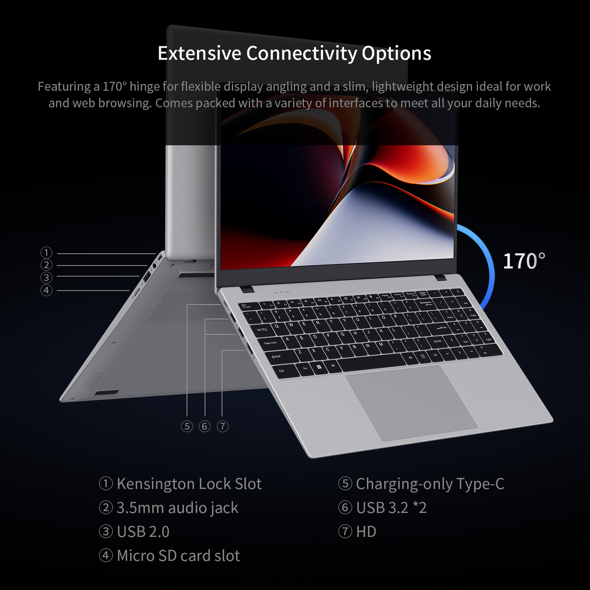 BiTECOOL 15.6-inch FHD IPS Laptop, 8GB LPDDR3 RAM 256GB SATA3 SSD, Intel Pentium Gold 6500Y (up to 3.4GHz), 4 Speakers, 2.4/5G WiFi Bluetooth 5.0, Windows 11 Lightweight Portable Notebook
