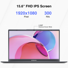 BiTECOOL HaloBook Plus Windows 11 Pro Laptop | 15.6“ FHD IPS Screen | Intel Celeron N5095 Quad Core | 16GB LPDDR4+512GB NVMe SSD | 2.4G/5G Wifi | Bluetooth 4.2 | 34.2Wh Battery | Fingerprint Reader