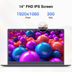 BiTECOOL 14-inch Windows 11 Laptop, 8GB RAM, 256GB SSD, Full HD IPS Display Laptop Computer, Intel N4000 Dual Core, 2.4/5G Dual Band WiFi, BT5.1, Webcam, Lightweight and Portable