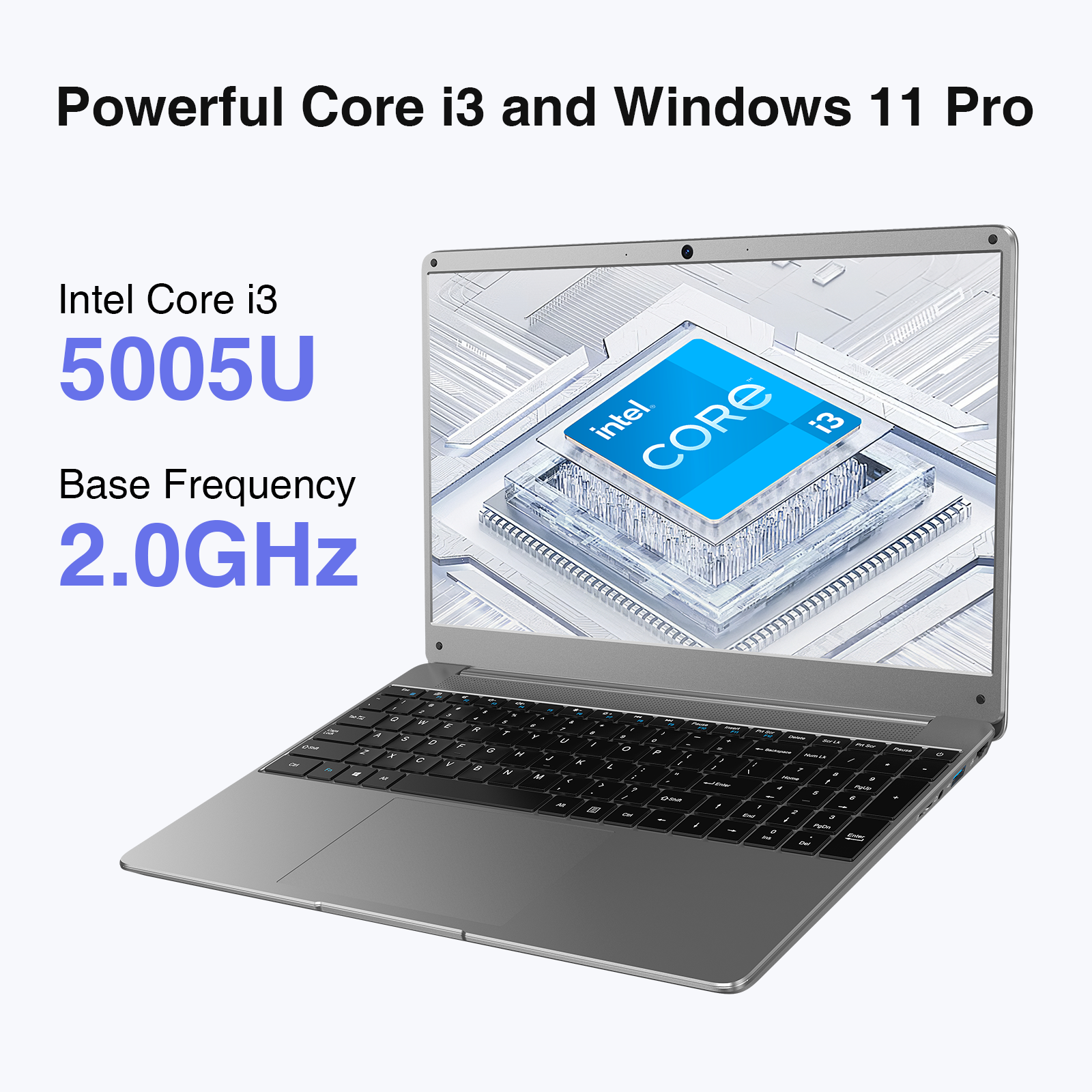 BiTECOOL 15.6" Windows 11 Laptop, Intel Core i3-5005U, 16GB RAM, 512GB SSD, FHD IPS Display, 2.4G/5G WiFi, BT5.0, RJ45, Webcam, Long Battery Life - for Work, Study, and Entertainment