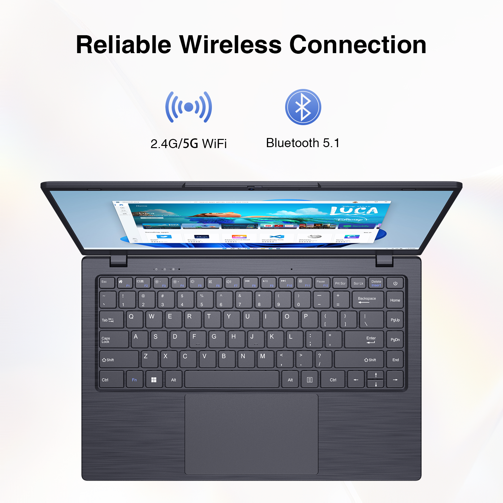 BiTECOOL 14-inch Windows 11 Laptop, 8GB RAM, 256GB SSD, Full HD IPS Display Laptop Computer, Intel N4000 Dual Core, 2.4/5G Dual Band WiFi, BT5.1, Webcam, Lightweight and Portable