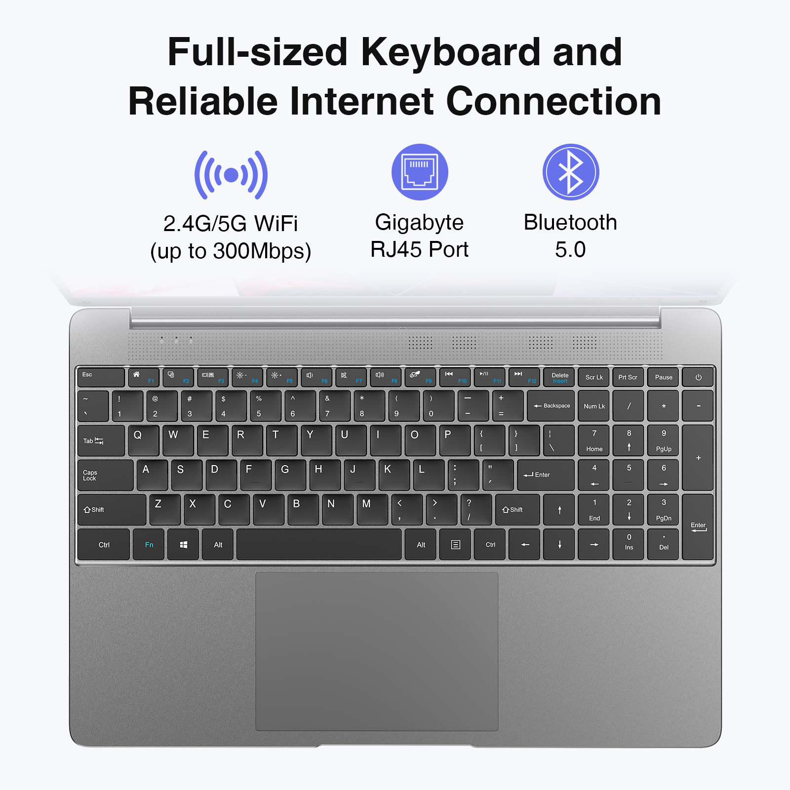 BiTECOOL 15.6" Windows 11 Laptop, Intel Core i3-5005U, 16GB RAM, 512GB SSD, FHD IPS Display, 2.4G/5G WiFi, BT5.0, RJ45, Webcam, Long Battery Life - for Work, Study, and Entertainment
