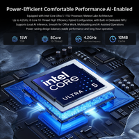 BiTECOOL 15.6-inch AI Ready Windows 11 Laptop, Intel Ultra 5 115U with AI Boost, Pre-installed Office 2024 12GB LPDDR5, 512GB SSD, FHD IPS, WiFi 6, BT5.2, Backlit Keyboard, Privacy Cover Webcam