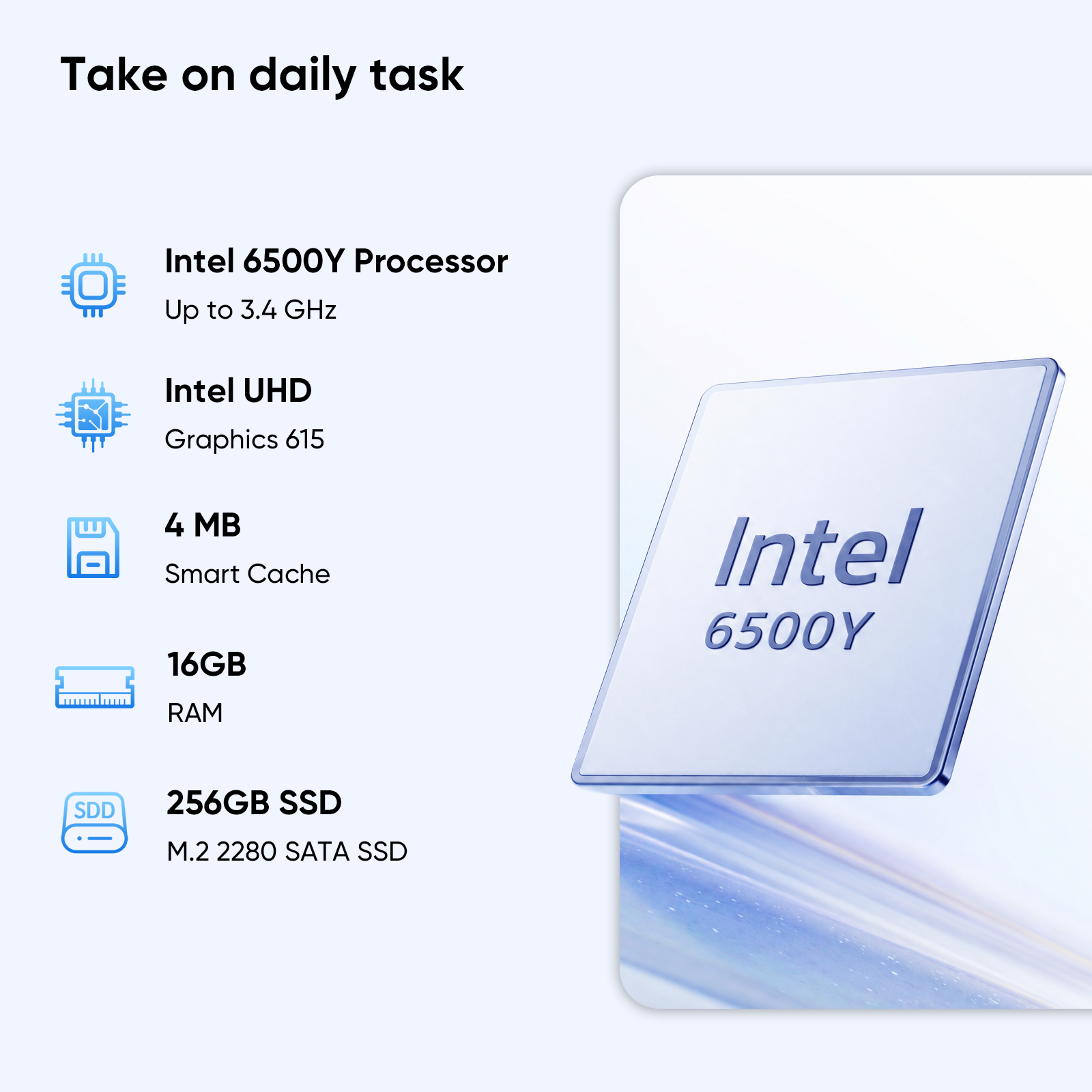 15.6" 1080p Laptop, Intel Pentium Gold 6500Y up to 3.4GHz 16GB RAM 256GB SSD, Slim Portable for Everyday Use, Home, School, Office Work, Video Calls, WiFi 5 Bluetooth 5.0 Silver