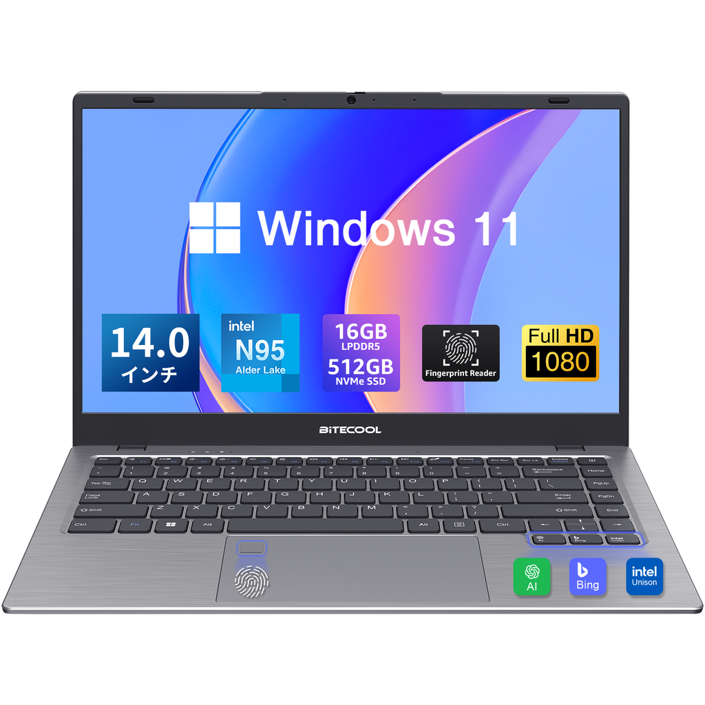 ノートパソコン 第12世代Intel N95 BiTECOOL 14インチノートPC Windows 11 Pro WPS office国際 –  BiTECOOL-Professional Laptop Computer Manufacturer