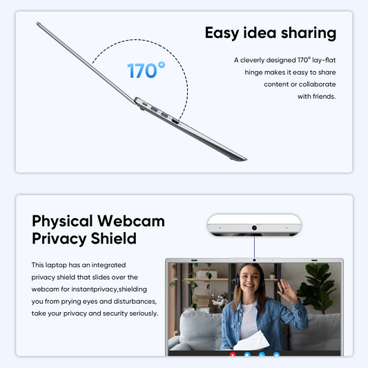15.6" 1080p Laptop, Intel Pentium Gold 6500Y up to 3.4GHz 16GB RAM 256GB SSD, Slim Portable for Everyday Use, Home, School, Office Work, Video Calls, WiFi 5 Bluetooth 5.0 Silver
