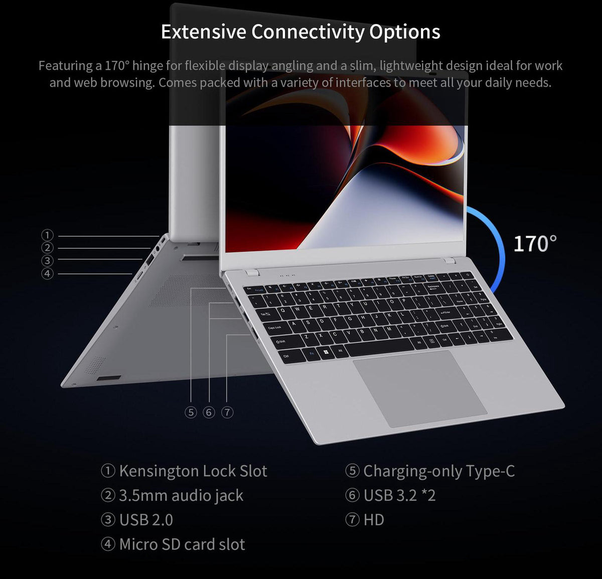 BiTECOOL 15.6-inch FHD IPS Laptop, 16GB LPDDR3 RAM 256GB SATA3 SSD, Intel Pentium Gold 6500Y (up to 3.4GHz), 4 Speakers, 2.4/5G WiFi Bluetooth 5.0, Windows 11 Lightweight Portable Notebook