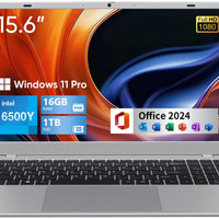 BiTECOOL 15.6-inch FHD IPS Laptop, 16GB LPDDR3 RAM 1TB SATA3 SSD, Intel Pentium Gold 6500Y (up to 3.4GHz), 4 Speakers, 2.4/5G WiFi Bluetooth 5.0, Windows 11 Pro Lightweight Portable Notebook