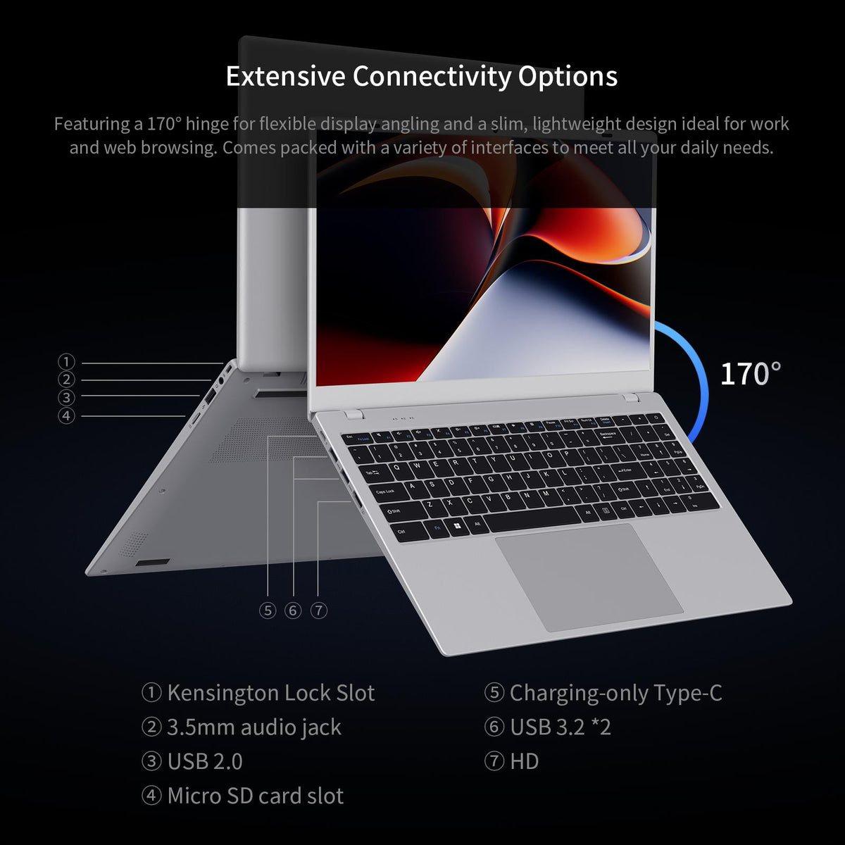 BiTECOOL 15.6-inch FHD IPS Laptop, 16GB LPDDR3 RAM 240GB SATA3 SSD, Intel Pentium Gold 6500Y (up to 3.4GHz), 4 Speakers, 2.4/5G WiFi Bluetooth 5.0, Windows 11 Lightweight Portable Notebook