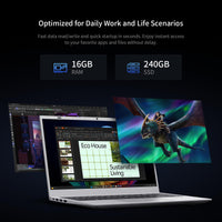 BiTECOOL 15.6-inch FHD IPS Laptop, 16GB LPDDR3 RAM 240GB SATA3 SSD, Intel Pentium Gold 6500Y (up to 3.4GHz), 4 Speakers, 2.4/5G WiFi Bluetooth 5.0, Windows 11 Lightweight Portable Notebook