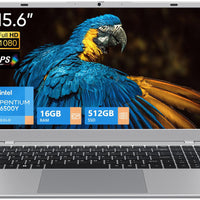 BiTECOOL 15.6-inch FHD IPS Laptop, 16GB LPDDR3 RAM 512GB SATA3 SSD, Intel Pentium Gold 6500Y (up to 3.4GHz), 4 Speakers, 2.4/5G WiFi Bluetooth 5.0, Windows 11 Lightweight Portable Notebook