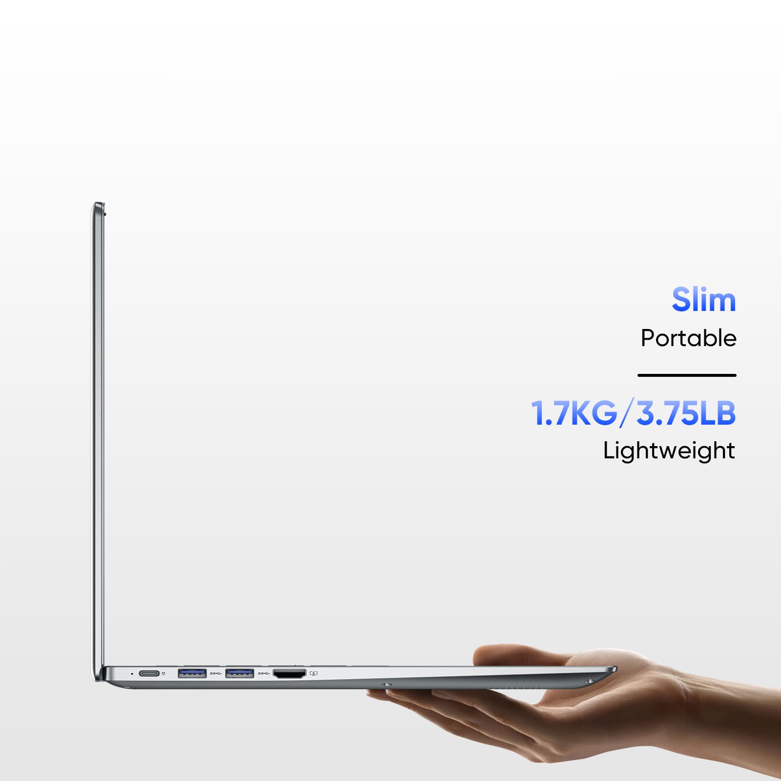 15.6" 1080p Laptop, Intel Pentium Gold 6500Y up to 3.4GHz 16GB RAM 256GB SSD, Slim Portable for Everyday Use, Home, School, Office Work, Video Calls, WiFi 5 Bluetooth 5.0 Silver
