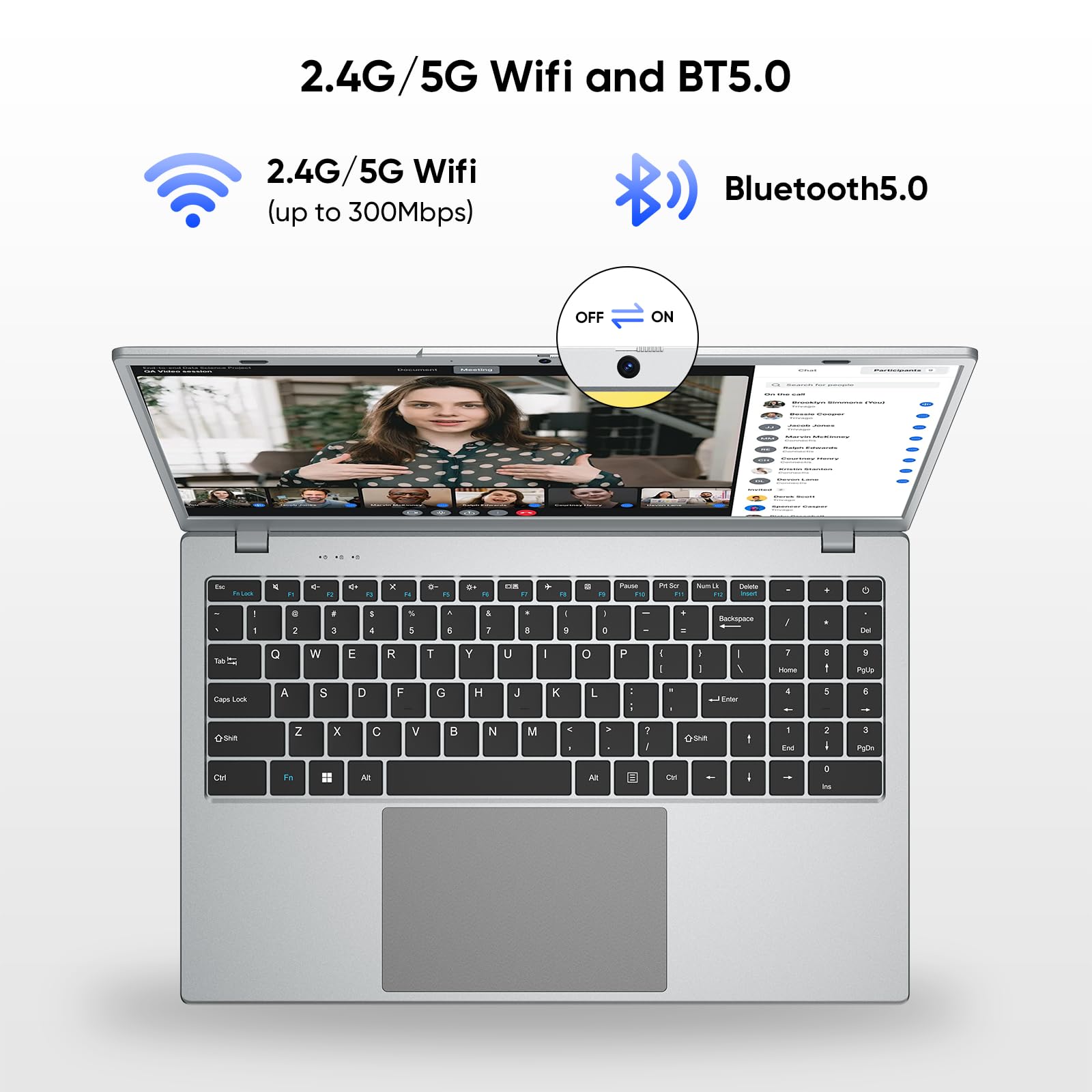 BiTECOOL 15.6" Slim Laptop with 16GB RAM 240GB SSD, Intel Pentium Gold 6500Y, WiFi 5 BT5.0, Type-C Fast Charging, Business Laptop for Work, Online Classes & Home Use