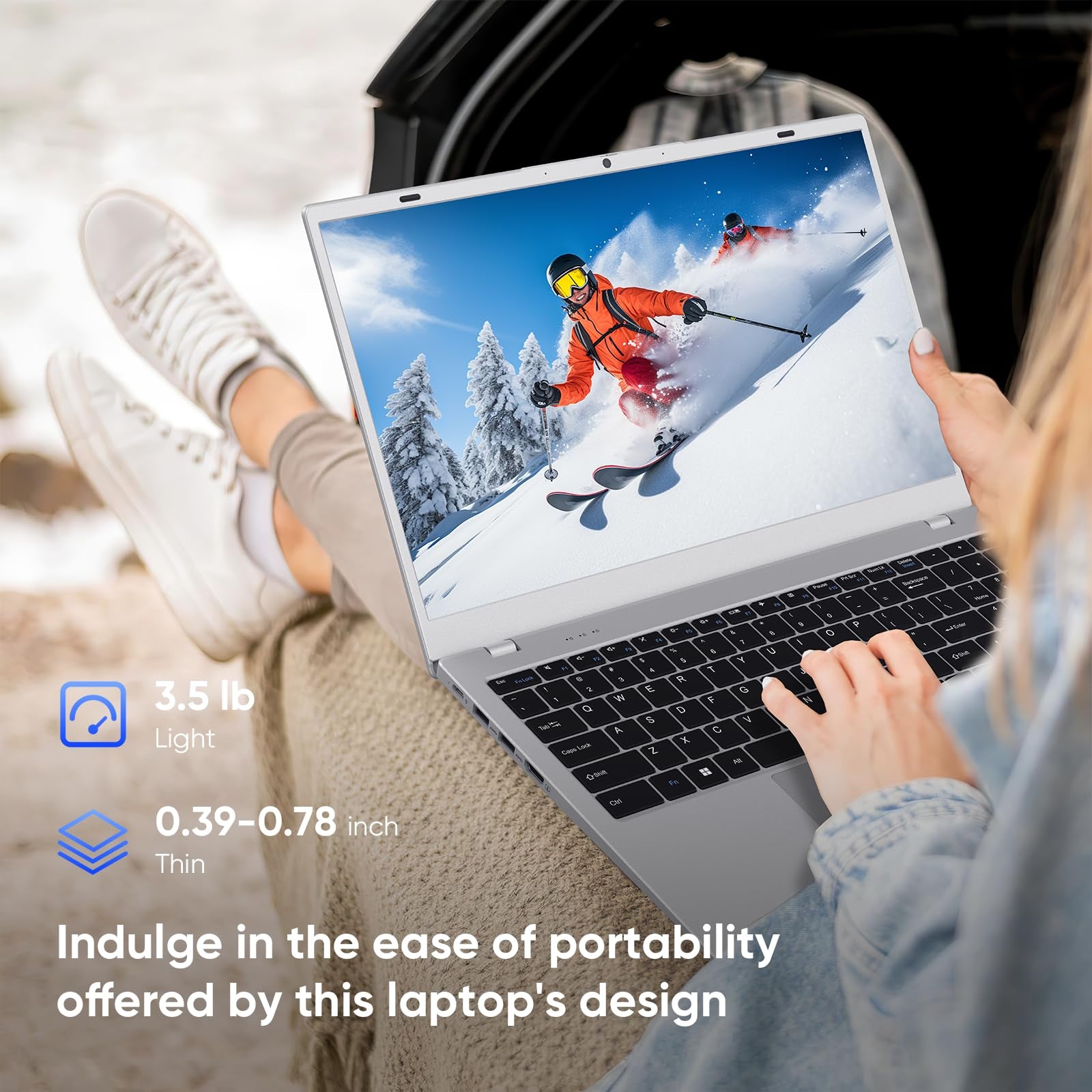 15.6" 1080p Laptop, Intel Pentium Gold 6500Y up to 3.4GHz 16GB RAM 256GB SSD, Slim Portable for Everyday Use, Home, School, Office Work, Video Calls, WiFi 5 Bluetooth 5.0 Silver