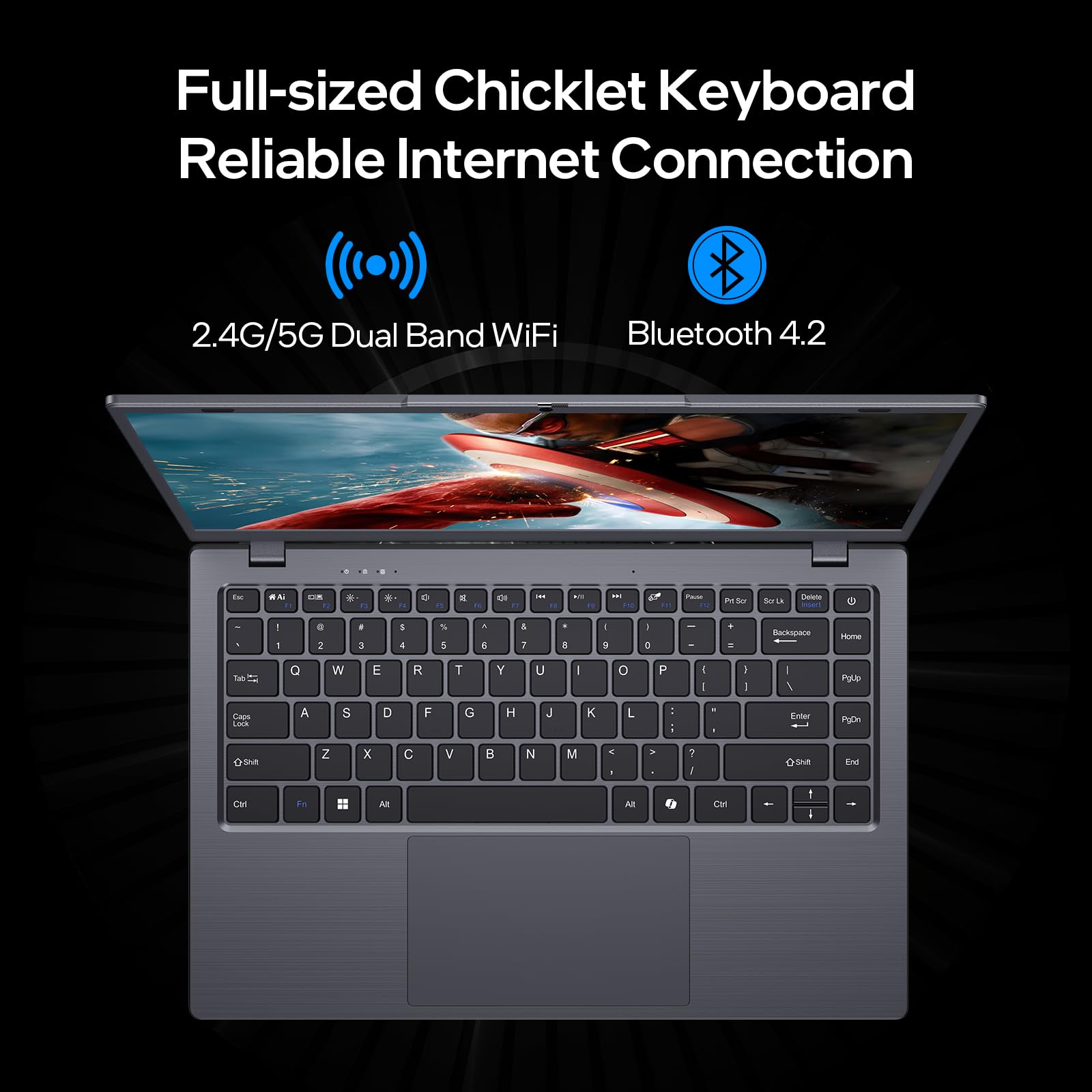 BiTECOOL Multitasking Lightweight Notebook 14 | Intel N5095 | DDR4 8GB + 128GB | FHD Resolution