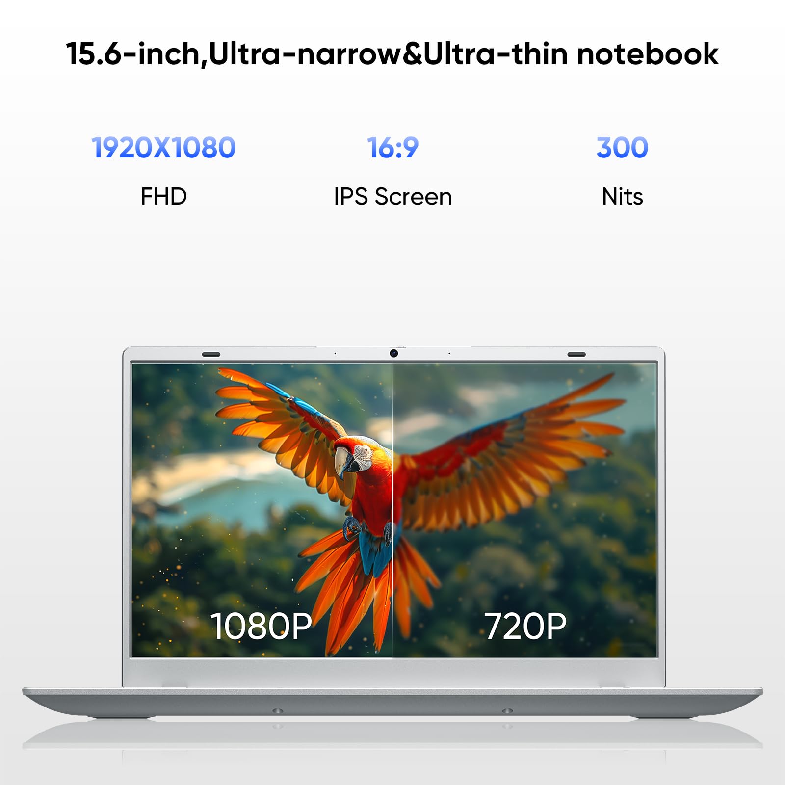 BiTECOOL 15.6" Slim Laptop with 16GB RAM 240GB SSD, Intel Pentium Gold 6500Y, WiFi 5 BT5.0, Type-C Fast Charging, Business Laptop for Work, Online Classes & Home Use