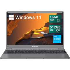 BiTECOOL NikoBook Windows 11 Pro portátil | Pantalla IPS FHD de 15,6" | Intel Core i3-5005U | SSD LPDDR4 de 12 GB + SSD SATA3 de 512 GB | WiFi 2,4G/5G | Bluetooth 5.0 | Batería de 34,2 Wh