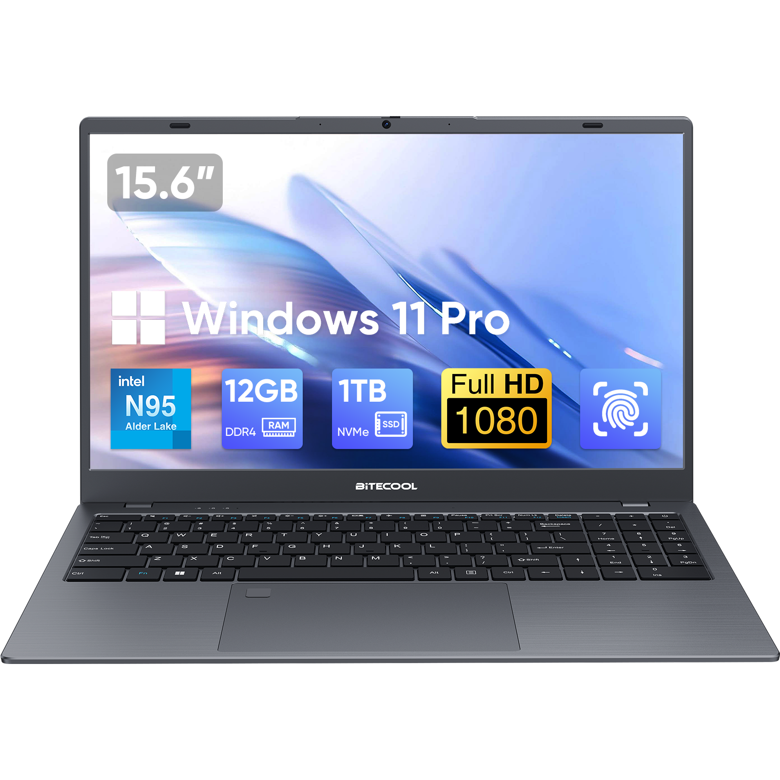BiTECOOL N95搭載15.6型ノートPC（Windows 11 Pro/1TB SSD/フルHD/指紋認証/軽量薄型）