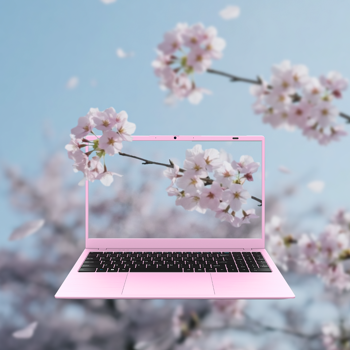 桜モチーフ 15.6型ノートPC 12GB+512GB 軽量薄型