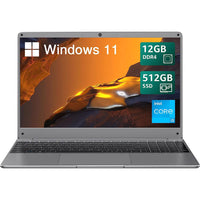 BiTECOOL NikoBook Windows 11 Pro Laptop | 15.6“ FHD IPS Screen | Intel Core i3-5005U | 12GB LPDDR4+512GB SATA3 SSD | 2.4G/5G Wifi | Bluetooth 5.0 | 34.2Wh Battery