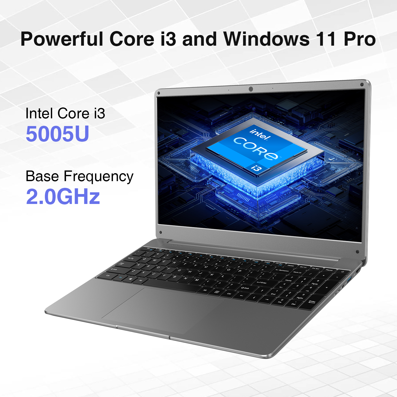 BiTECOOL NikoBook Windows 11 Pro Laptop | 15.6“ FHD IPS Screen | Intel Core i3-5005U | 16GB LPDDR4+512GB SATA3 SSD | 2.4G/5G Wifi | Bluetooth 5.0 | 34.2Wh Battery