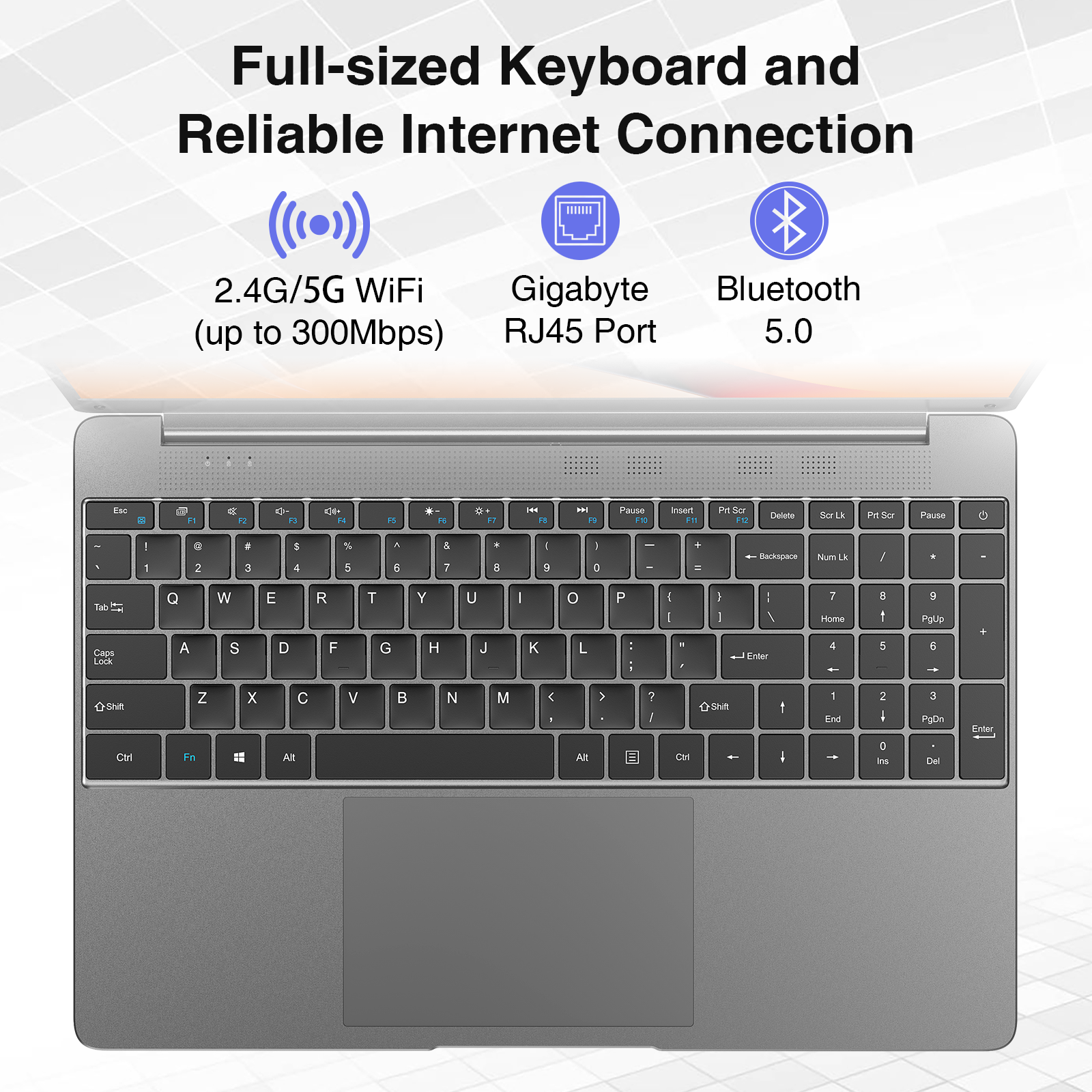 BiTECOOL NikoBook Windows 11 Pro Laptop | 15.6“ FHD IPS Screen | Intel Core i3-5005U | 16GB LPDDR4+512GB SATA3 SSD | 2.4G/5G Wifi | Bluetooth 5.0 | 34.2Wh Battery